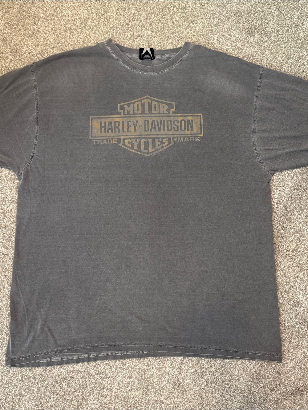 Harley-Davidson Faded Black Tee with Subtle Gold Logo